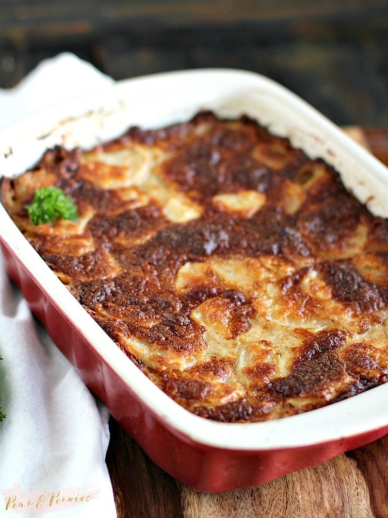 Italian Béchamel Sauce Potato Gratin combines French and Italian flavors in the most delicious, easy to make and comforting potato dish.